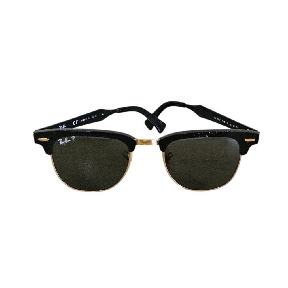 Ray-Ban RB 3507 Clubmaster Black Gold Polarized Sunglasses